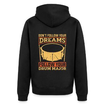 Drumline Ne suivez pas vos rêves Suivez le batteur - Veste à capuche bio Premium Unisexe - noir - Dos - Nico (187cm)