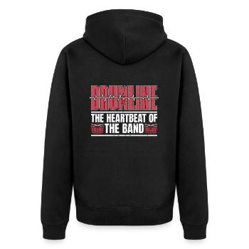 Drumline Le battement de cœur de la fanfare des tambours - Veste à capuche bio Premium Unisexe - noir - Dos - Nico (187cm)