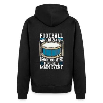 Le football de drumline sera joué avant de jouer du tambour - Veste à capuche bio Premium Unisexe - noir - Dos - Nico (187cm)