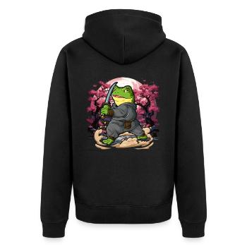 Grenouille samouraï - Veste à capuche bio Premium Unisexe - noir - Dos - Nico (187cm)