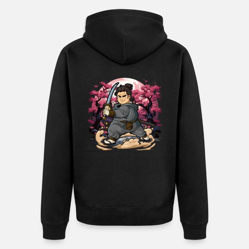 Hommes samouraïs - Veste à capuche bio Premium Unisexe - noir