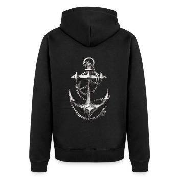 Sea Shanty Design Für Lieben Beim Singen Von - Unisex Premium Bio Zip Hoodie - Schwarz - Hinten - Nico (187cm)