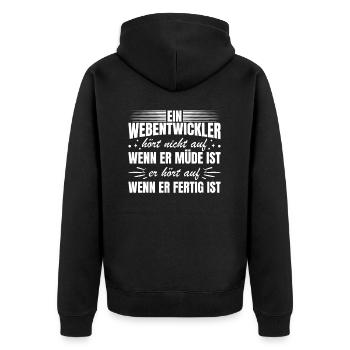 Flüsterer Lustiger Webentwickler Tech Geek - Unisex Premium Bio Zip Hoodie - Schwarz - Hinten - Nico (187cm)