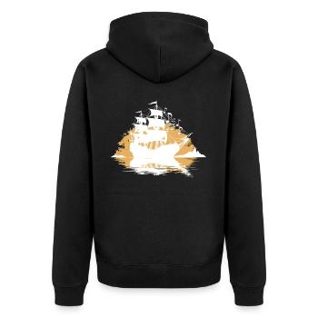 Sea Shanty Design Für Lieben Beim Singen Von - Unisex Premium Bio Zip Hoodie - Schwarz - Hinten - Nico (187cm)