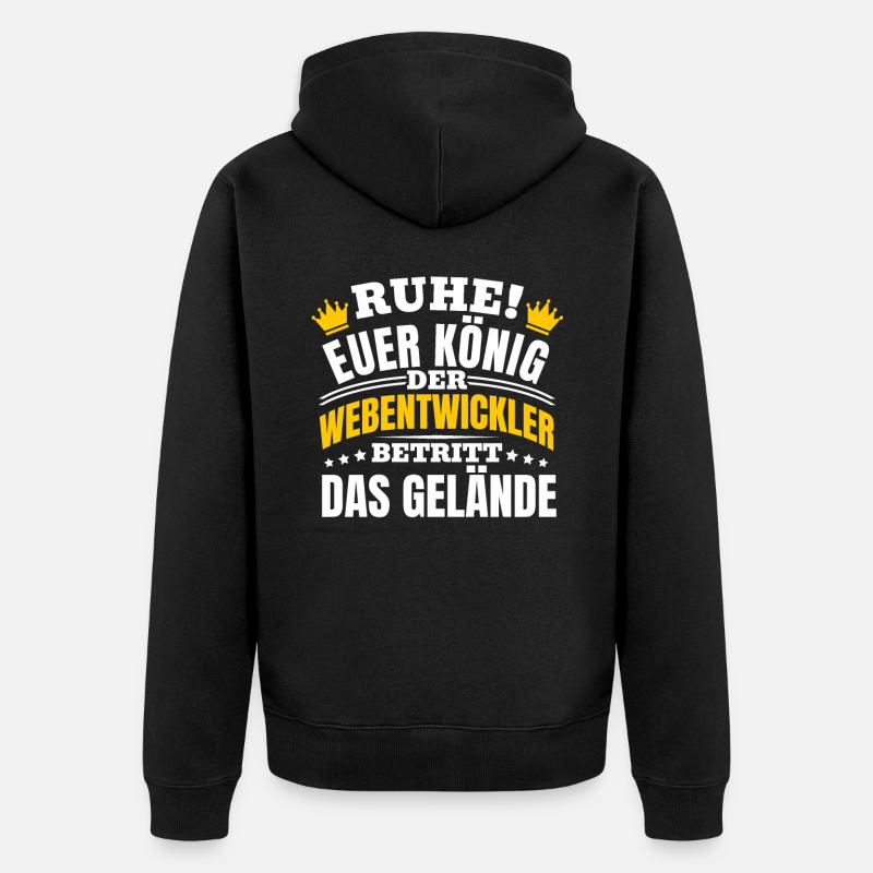 Webentwickler Programmierer Fullstack-Entwickler - Unisex Premium Bio Zip Hoodie - Schwarz