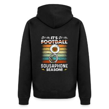 Funny Sousaphone Brass Band Player Marching Band - Unisex Premium Organic Zip Hoodie - black - Back - Nico (187cm)