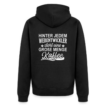 Webentwickler Programmierer Projektmanager - Unisex Premium Bio Zip Hoodie - Schwarz - Hinten - Nico (187cm)