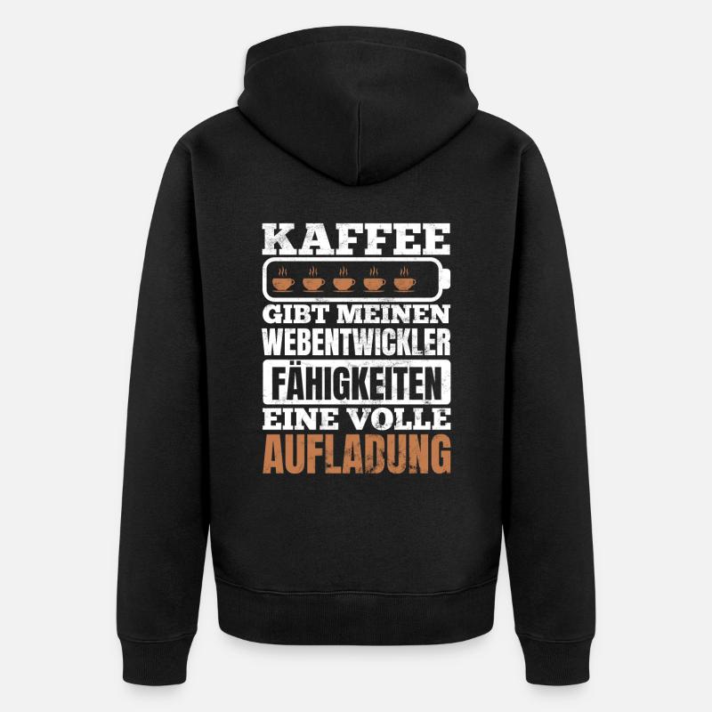 Webentwickler Programmierer Fullstack-Entwickler - Unisex Premium Bio Zip Hoodie - Schwarz