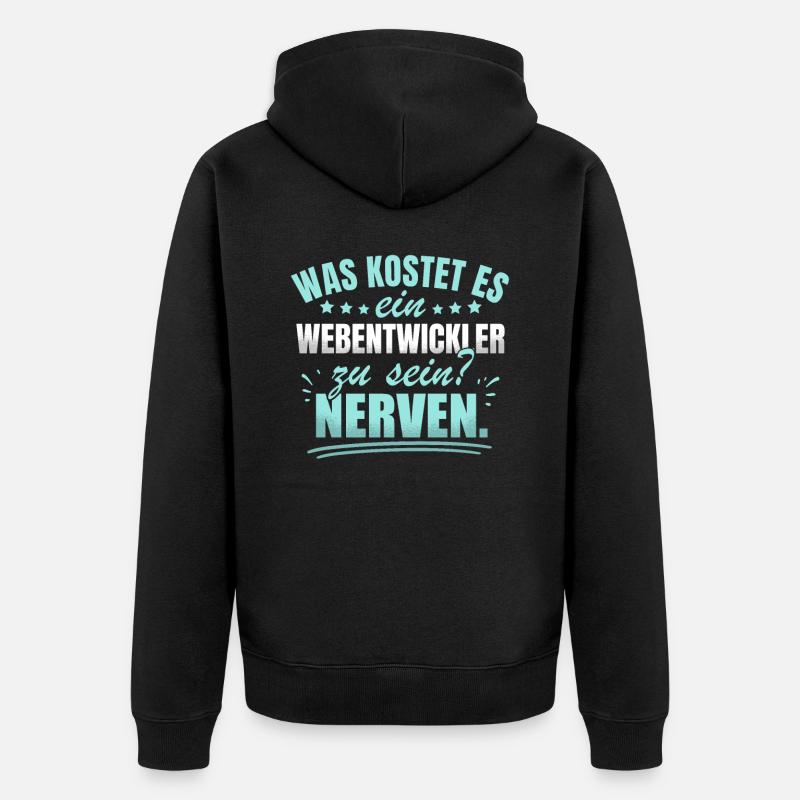 Webentwickler Programmierer Frontend-Entwickler - Unisex Premium Bio Zip Hoodie - Schwarz