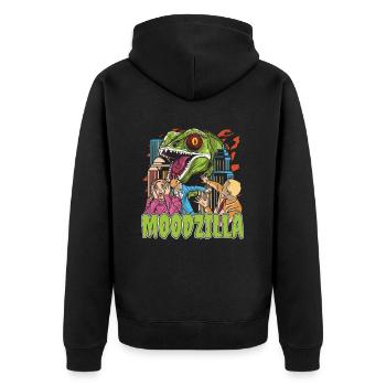 Chameleon Chamäleon Lustig - Unisex Premium Bio Zip Hoodie - Schwarz - Hinten - Nico (187cm)