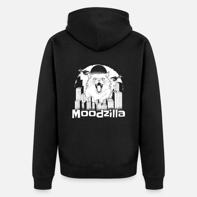 Katze Witzig - Unisex Premium Bio Zip Hoodie - Schwarz