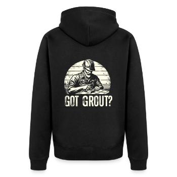 Tiler Flooring Job Tiler - Unisex Premium Organic Zip Hoodie - black - Back - Nico (187cm)
