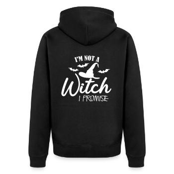 Halloween sorcière sorcellerie balai de sorcière - Veste à capuche bio Premium Unisexe - noir - Dos - Nico (187cm)