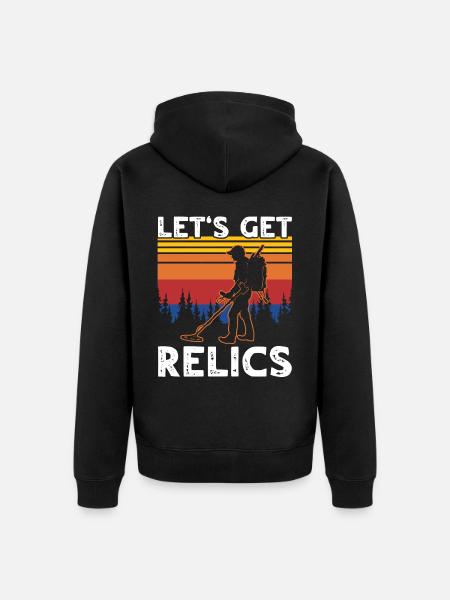 Metal Detector Relics Search - Unisex Premium Organic Zip Hoodie - black