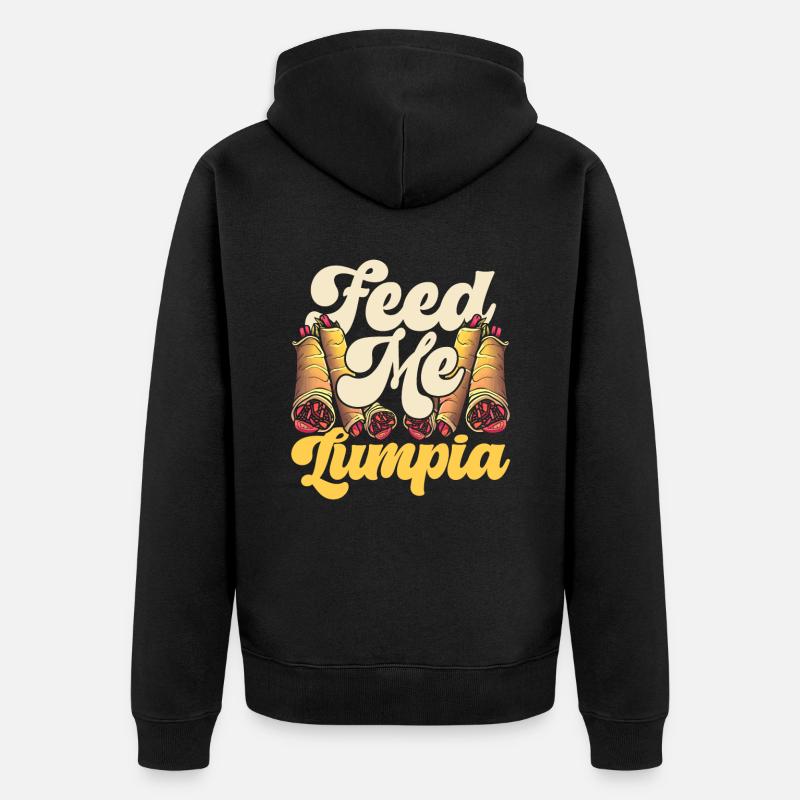 Nourrissez-moi Lumpia - Veste à capuche bio Premium Unisexe - noir
