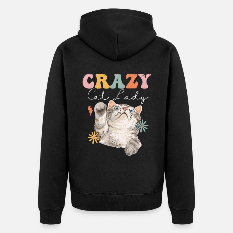 Groovy Cat Lover - Veste à capuche bio Premium Unisexe - noir
