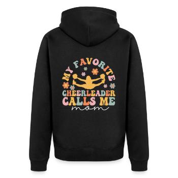 Groovy Cheerleading - Unisex Premium Bio Zip Hoodie - Schwarz - Hinten - Nico (187cm)
