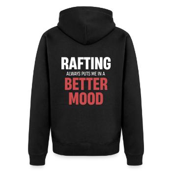 Rafting always puts you in a better mood Grandpa Canoeing - Unisex Premium Organic Zip Hoodie - black - Back - Nico (187cm)