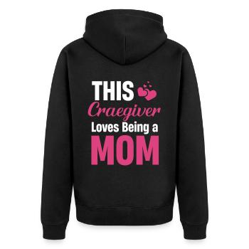 Diese Pflegekraft Liebt Es, Eine Mutter Zu Sein - Unisex Premium Bio Zip Hoodie - Schwarz - Hinten - Nico (187cm)