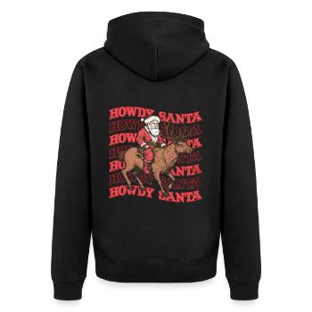 Salut Père Noël Cowboy Western - Veste à capuche bio Premium Unisexe - noir - Dos - Nico (187cm)