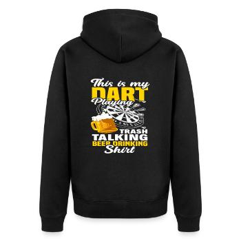 Beer Dart Darts Player Dart - Unisex Premium Organic Zip Hoodie - black - Back - Nico (187cm)