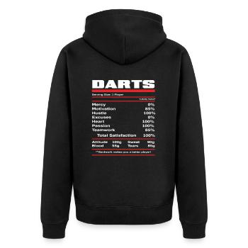 Dart player nutritional values - Unisex Premium Organic Zip Hoodie - black - Back - Nico (187cm)