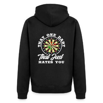 Dart Dart Dart Player Gift - Unisex Premium Organic Zip Hoodie - black - Back - Nico (187cm)