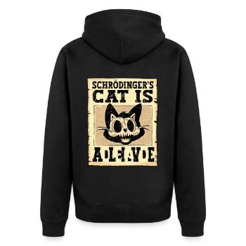 Le chat de Schrödinger est mort et vivant - Veste à capuche bio Premium Unisexe - noir - Dos - Nico (187cm)