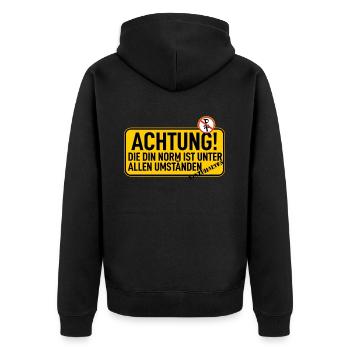 Attention : Réglementation conforme à la norme DIN - Veste à capuche bio Premium Unisexe - noir - Dos - Nico (187cm)