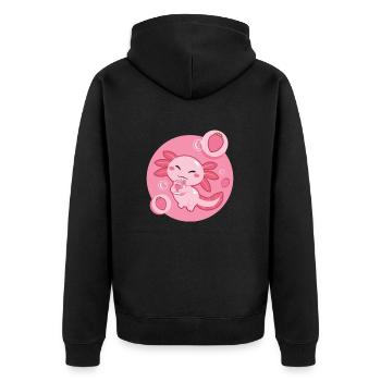 Mignon axolotl drôle mexicain salamandre amant Tee - Veste à capuche bio Premium Unisexe - noir - Dos - Nico (187cm)