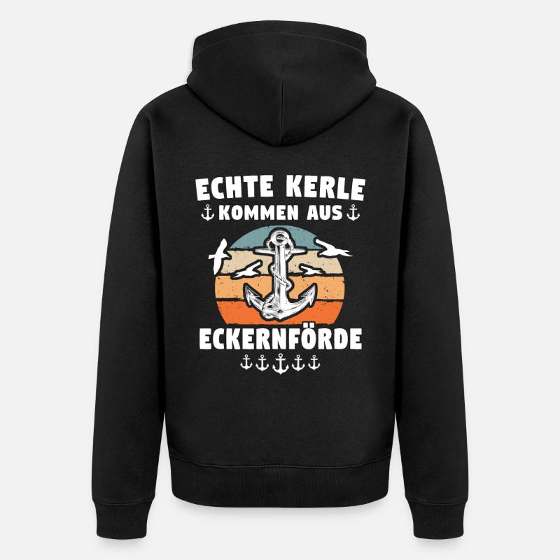 Eckernförde Sprüche - Unisex Premium Bio Zip Hoodie - Schwarz