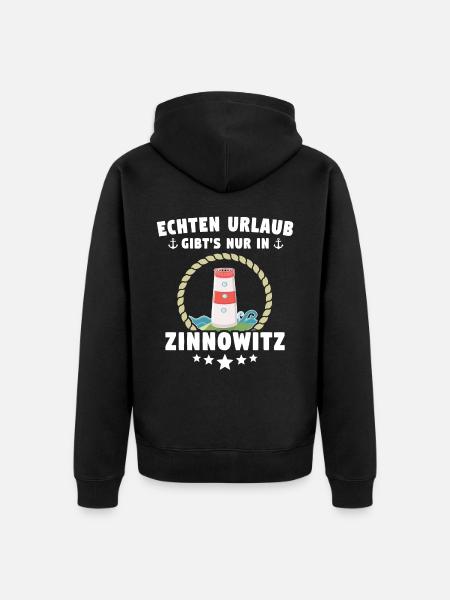 Zinnowitz Urlaub - Unisex Premium Bio Zip Hoodie - Schwarz