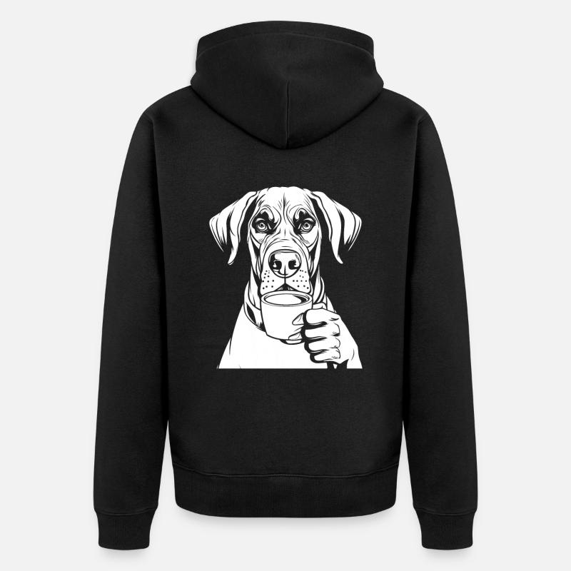 Café Dogue Allemand - Veste à capuche bio Premium Unisexe - noir