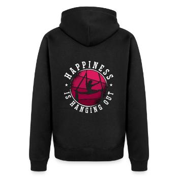 Aerialist Happiness Is Hanging Out Loves Gymnastic - Unisex Premium Bio Zip Hoodie - Schwarz - Hinten - Nico (187cm)