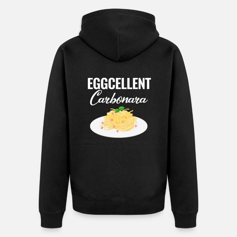 Eggcellent Carbonara Lover Italiano Macaroni - Veste à capuche bio Premium Unisexe - noir