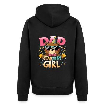 Bear Lover Bday Dad Celebrant Happy - Unisex Premium Organic Zip Hoodie - black - Back - Nico (187cm)