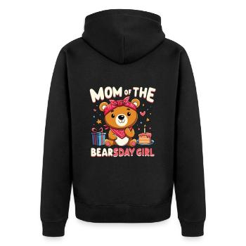 Bear Lover Bday Mom Celebrant Happy - Unisex Premium Organic Zip Hoodie - black - Back - Nico (187cm)
