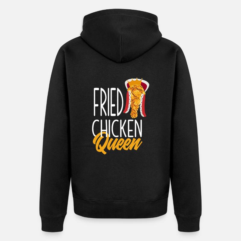 Fried Chicken Queen - Unisex Premium Bio Zip Hoodie - Schwarz