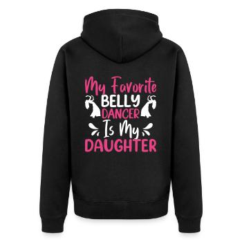 Funny Belly Dancer, Belly Dancing Quotes Dancer - Unisex Premium Organic Zip Hoodie - black - Back - Nico (187cm)