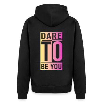 Soyez vous-même ! Confiance en soi, pensée positive, motivation - Veste à capuche bio Premium Unisexe - noir - Dos - Nico (187cm)