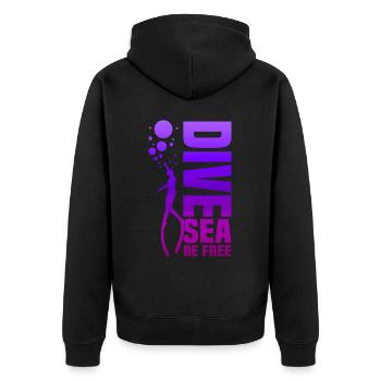 Plongée, Apnée Plongée, Apnée No Limit Apnée Apnée - Veste à capuche bio Premium Unisexe - noir - Dos - Nico (187cm)