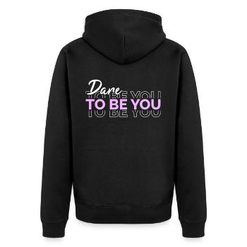Soyez vous-même ! Confiance en soi, pensée positive, motivation - Veste à capuche bio Premium Unisexe - noir - Dos - Nico (187cm)