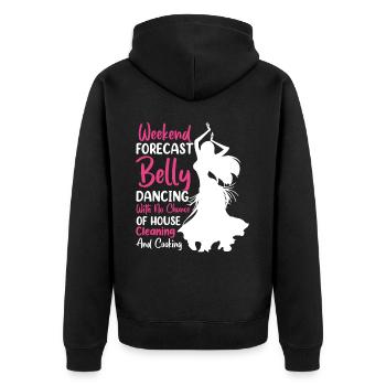 Funny Belly Dancer, Women Dancer Belly Dancing - Unisex Premium Bio Zip Hoodie - Schwarz - Hinten - Nico (187cm)