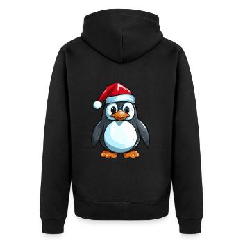 Pingouin Bande Dessinée Mignon Noël Bébé Noël - Veste à capuche bio Premium Unisexe - noir - Dos - Nico (187cm)