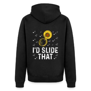 Funny Sousaphone Brass Band Player Marschband - Unisex Premium Bio Zip Hoodie - Schwarz - Hinten - Nico (187cm)