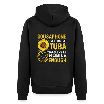 Funny Sousaphone Brass Band Player Marschband - Unisex Premium Bio Zip Hoodie - Schwarz - Hinten - Nico (187cm)