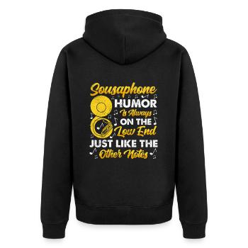 Funny Sousaphone Brass Band Player Marching Band - Unisex Premium Organic Zip Hoodie - black - Back - Nico (187cm)
