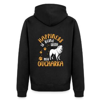 Ovcharka rend heureux le chien caucasien - Veste à capuche bio Premium Unisexe - noir - Dos - Nico (187cm)