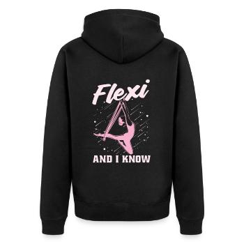 Acrobate Flexi Et Je sais qu’Il Aime Les Sports Aériens - Veste à capuche bio Premium Unisexe - noir - Dos - Nico (187cm)