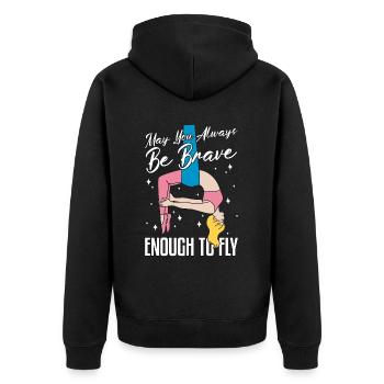 Aerialist May You Always Be Brave Loves Acrobatic - Unisex Premium Bio Zip Hoodie - Schwarz - Hinten - Nico (187cm)
